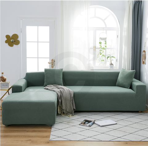 Housse de canapé d'angle vert