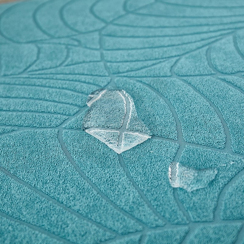 tissu imperméable feuille Bleu Ciel