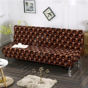 housse clic clac chesterfield brun