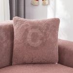 housse de coussin microfibre fleur rose