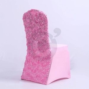 Housse de Chaise Mariage Fleur Rose | Housse Design