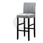 housse pour tabouret de bar avec dossier velours gris