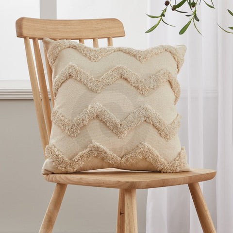Housse de coussin à motif beige